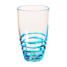 Swirl Acrylic Glasses Drinking Set of 4 (20oz), Plastic Drinking Glasses, BPA Free Cocktail Glasses, Drinkware Set, Hi Ball Plastic Water Tumbler