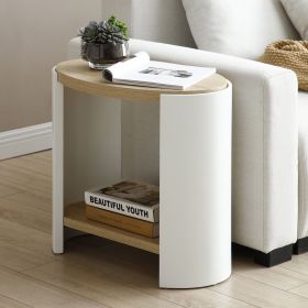 End Table, Small Side Table, Nightstand with 2-Layer Storage Shelves, Sofa Table for Small Spaces, Living Room, Bedroom, Stable Frame, Easy Assem